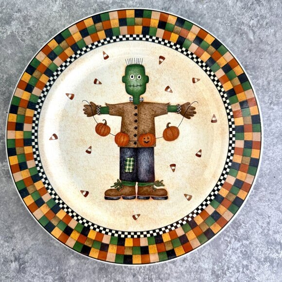 Debbie Mumm Halloween Salad Dessert Hors d'oeuvre Plates Sakura Oneida 2001 - Picture 3 of 9